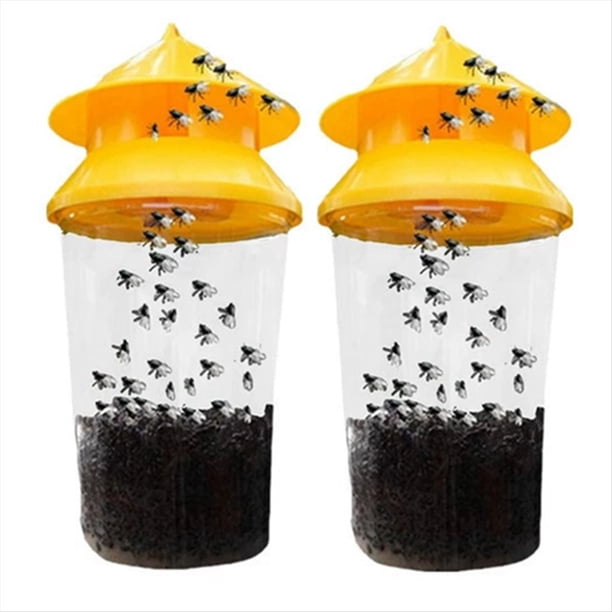 2 Trampas Reutilizables para Moscas, Bolsas de Cebo para Atrapar Moscas, Ideales para Exteriores, para Pastos, Huertos, Graneros, Granjas, Jardines y Establos.