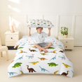 thumbnail image 2 of Homewish Kawaii Dino Twin Duvet Cover,Safari Animals Twin Bedding,White,Colorful Stars Reversible,2 Pieces,1 Duvet Cover and 1 Pillowcase, 2 of 6