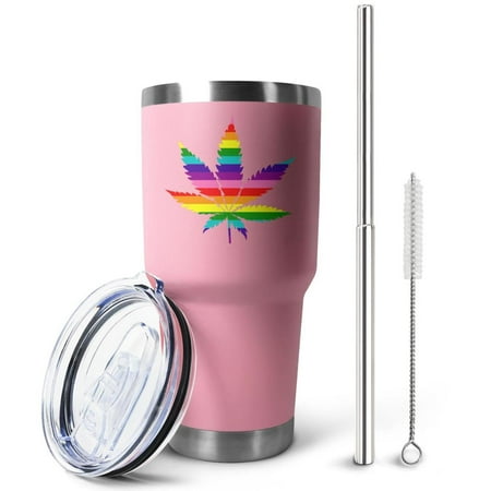 

Cannabis123 Stainless Steel Tumbler 30 Oz Coffee Travel Cup Vacuum Insulated & Double Wall with Leakproof Sliding Lid | Great for Hot Drinks and Cold Beverages