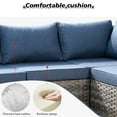 thumbnail image 5 of Vcatnet 7 Pieces Patio Furniture Outdoor Wicker Conversation Set with Fire Pit Table and Coffee Table,Denim Blue, 5 of 8