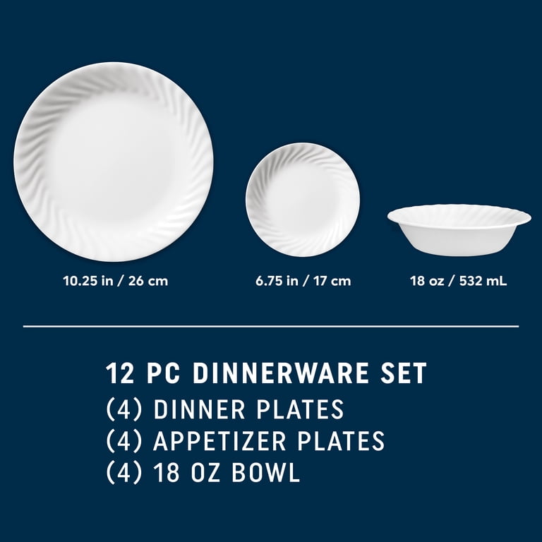 Corelle Enhancements 12-Piece Glass Dinnerware Set (Service for 4