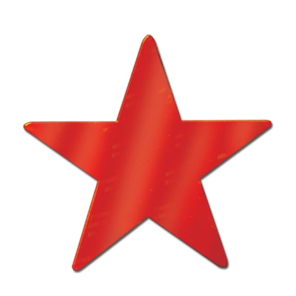 Club Pack of 36 Starry Night Themed Red Metallic Foil Star Cutout Party Decorations 9"