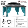 thumbnail image 2 of Pakunoda 13' X 6.5' Gazebo Universal Replacement Privacy 4-Panel Curtains, Waterproof Outdoor Curtains Lake Blue Sidewall with Zipper for Patio Garden Backyard 12' X 14' Gazebo, Curtain Only, 2 of 8