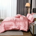 thumbnail image 3 of Black Satin Bed in a Bag 8 Pieces Queen Size Solid Stripe Comforter Set Luxury Silky Bedding Set Soft Lightweight Comforter Set Cooling Bed in a Bag, 3 of 12