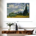 thumbnail image 3 of Elephant Stock Wheat Field With Cypresses Painting Wall Art - Horizontal Canvas Wall Art - Living Room Wall Decor - Nature Canvas - Blue And Green Decor By Vincent Van Gogh - 39" x 26", 3 of 8
