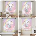 thumbnail image 6 of Elephants Sheer Curtains 84 Inches Long, Cute Rainbow Clouds Pink Purple Light Filering Curtains, Breathable Simi Curtain Privacy Drapes for Living Room Bedroom Lightweight Window Treatment, 6 of 9