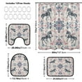 thumbnail image 3 of BZSMCE 4PCS Equestrian Floral Harmony Shower Curtain Set Bathroom Decorative Set, 3 of 8