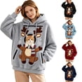 thumbnail image 4 of Christmas Reindeer Pet Carrier Hoodie, Teddy Dog Pocket Sweatshirt with Head Window for Women, 4 of 7
