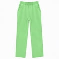 thumbnail image 4 of mgoYE Girls Track Pants Girls Baggy Joggers Straight Wide Leg Plain Preppy Sweatpants Teen Kids Elastic High Waist Loose School Pocket Trousers(Green,13-14 Years), 4 of 4