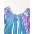 thumbnail image 6 of Sinleey Women's Metallic Liquid Leotard Bodysuit Long Sleeves Gymnastics Dance Costume Colorful L, 6 of 7