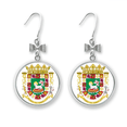 thumbnail image 1 of Puerto Rico National Emblem Bow Earrings Drop Stud Pierced Hook, 1 of 3