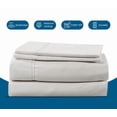 thumbnail image 5 of 4-Piece Twin Sleeper Sofa Sheet Set, 100% Egyptian Cotton, 600 Thread Count, Fits 5" Deep Pull-Out Couch Mattress (36" x 72") - Silver Grey Solid, 5 of 5