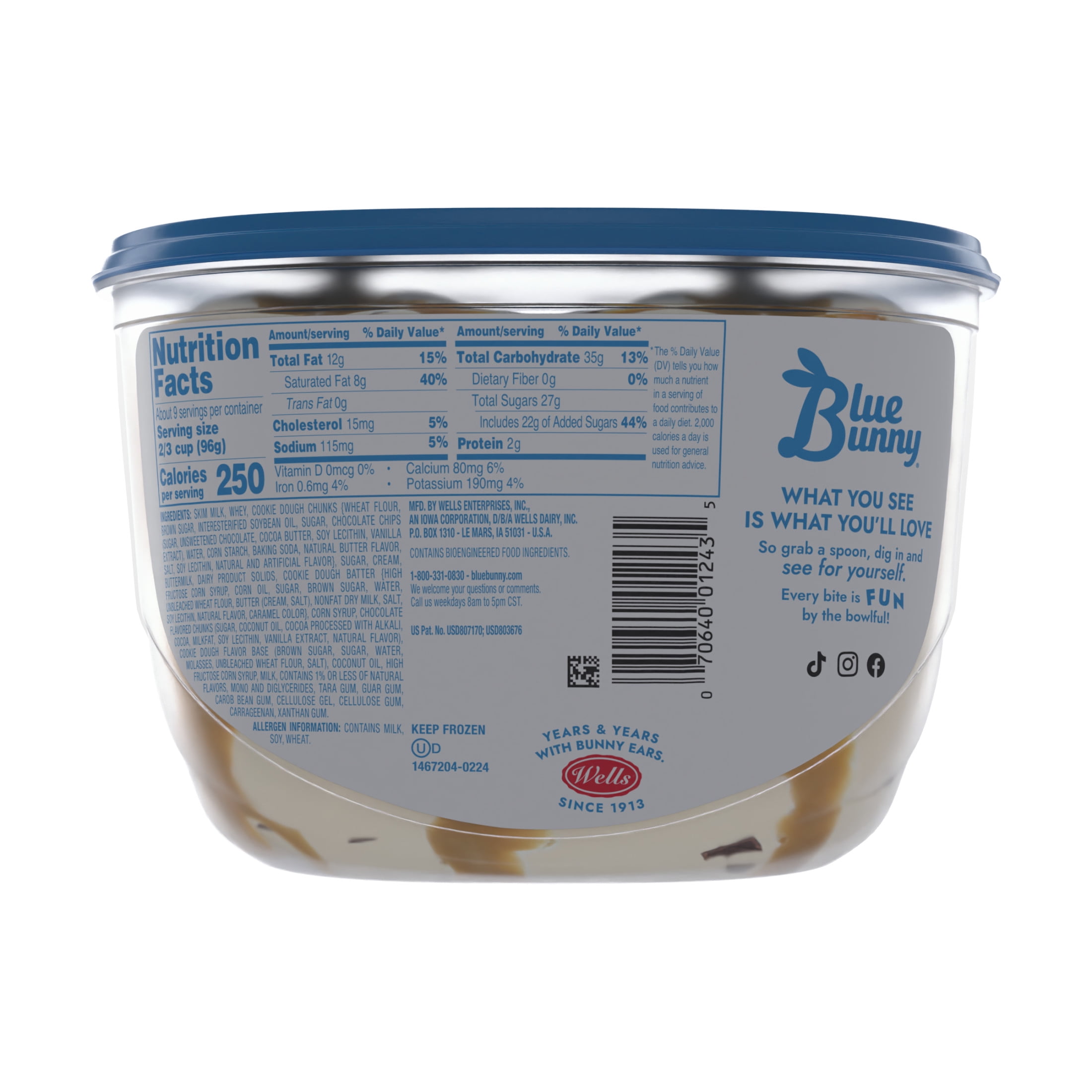 Blue Bunny Super Chunky Cookie Dough Premium Frozen Dessert, 46 fl oz