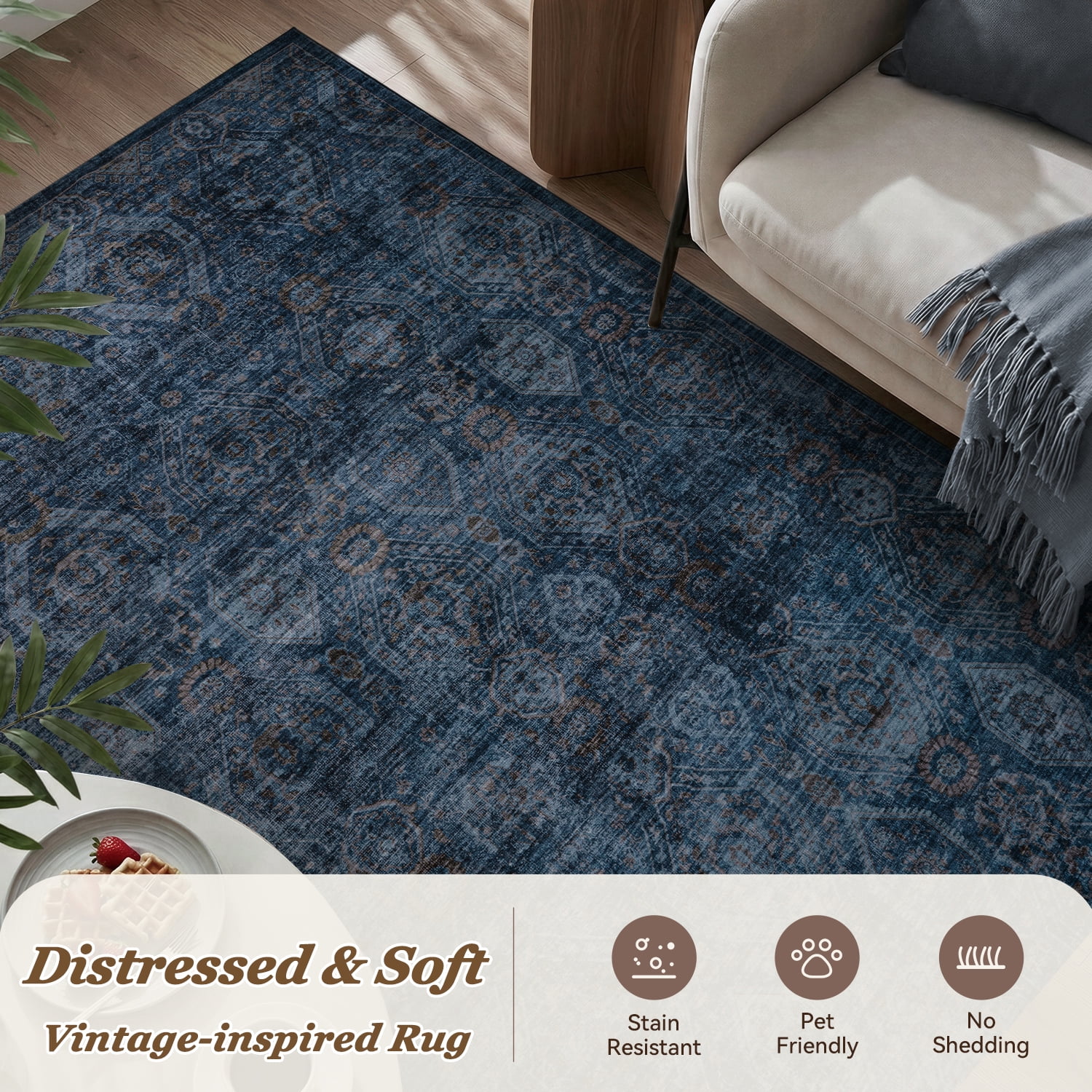 SIXHOME 8'x10' Area Rugs for Living Room Modern Area Rugs Machine Washable Rugs Blue