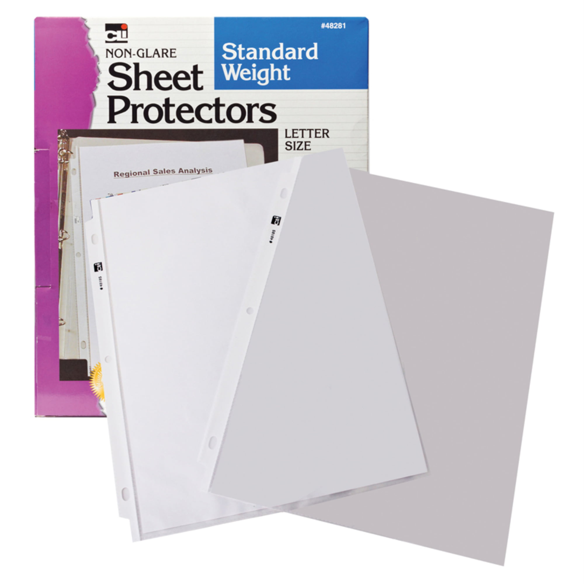x 11in Box of 50 Office Depot Non-Glare Standard Weight Sheet Protectors 491703 8 1/2in