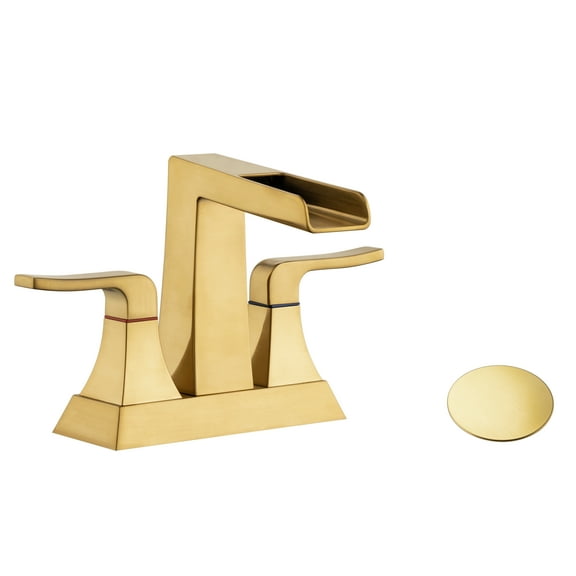 Widespread Bathroom Sink Faucet Brushed Gold,Gold Stainless Steel Bath Faucets Bathroom Sink Faucets