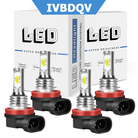 For Buick Verano 2012-2017 H11 H11 LED Headlight High Low Beam Bulbs 4Pcs 6000K Bright White