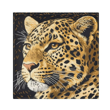 

Napkin Satin Napkin 20*20Inchx4 Kitchen Towel Dinner Plate Towel Decorative Towel Napkin Tea Towel Suitable For Kitchen Table Cute Leopard