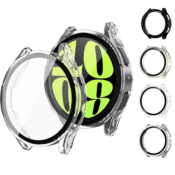 2WIN2BUY Hard PC Case with Screen Protector for Samsung Galaxy Watch 6 40mm,Scratch Resistant Cover with Tempered Glass for Galaxy Watch 6,Black