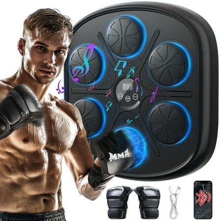 2024 Upgraded Adult Smart Music Boxing Machine  Electronic Boxing Machine with Boxing Gloves  Boxing Music Fitness Machine with Smart Display  Smart Boxing Machine Wall-mounted Music for Home and Gym