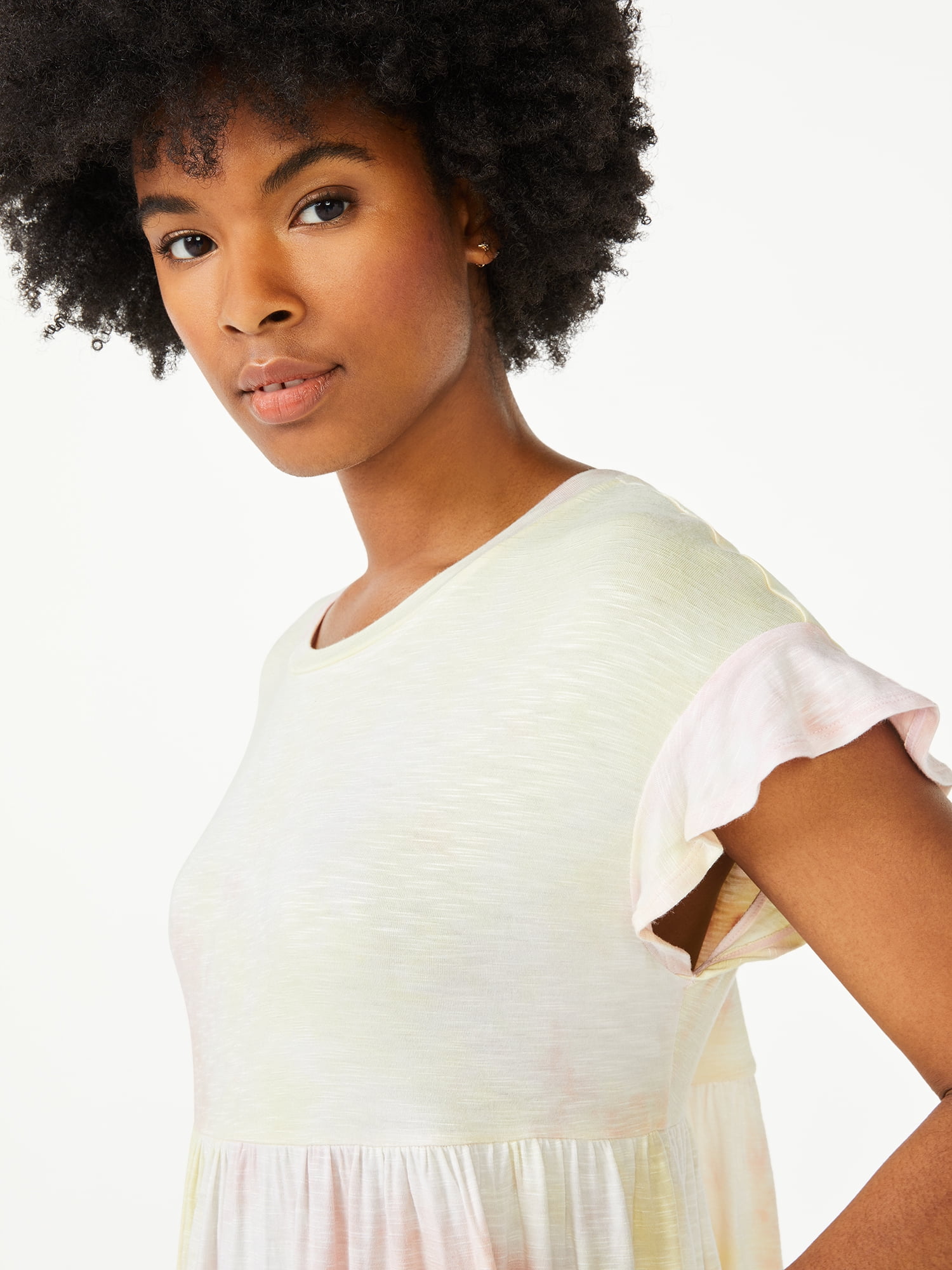 Scoop Women's Flutter Sleeve Dress