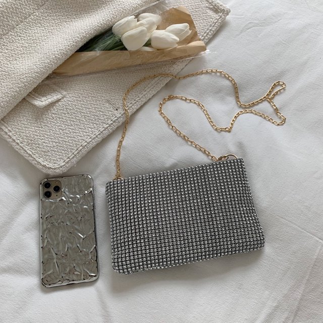 Bolsa cruzado de diamantes de moda para mujer, de mano para fiesta de boda con diamantes de imitación Ndcxsfigh Para Estrenar
