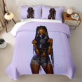 thumbnail image 2 of spefrowx Modern Braided Vinyl Girl Twin Quilt Set for Girls Boys, Lavender Music Lover Twin Coverlet Set, 2 Pieces, 2 of 7