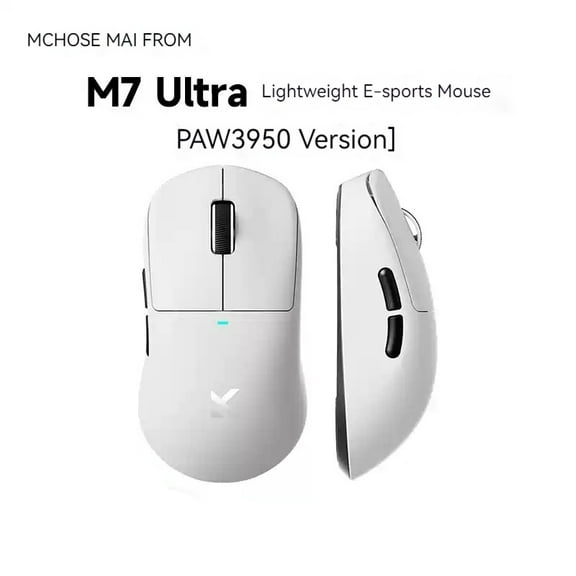 MCHOSE M7 Ultra Wireless Gaming Mouse, 8K Polling, 53g Lightweight Ergonomic Computer Mouse PAW3950 Optical Sensor 750 IPS 42000 DPI 6 Programmable Controls USB-C 3-Modes