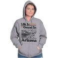 thumbnail image 4 of Arizona AZ Vintage Grand Canyon State Unisex Fleece Graphic Zip Up Hoodie Brisco Brands 2X, 4 of 5