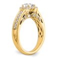 thumbnail image 6 of Solid 14k Yellow Gold Round Diamond Side-Stones with CZ Cubic Zirconia Center Stone Halo Engagement Ring Size 8.5, 6 of 8