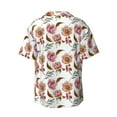 thumbnail image 5 of Uemuo Rose Flowers Pattern Cotton Linen Short Sleeve Shirts,Casual Lightweight Button Down Shirts,Vacation Beach Summer Tops-X-Large, 5 of 7