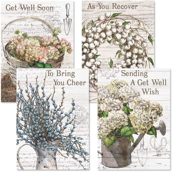Current Farmhouse Get Well Greeting Card Set, Set of 8, Large 5" x 7"