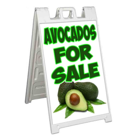 Avocados For Sale (24" X 36") Standard A-Frame Signicade, Includes Decal Applied To Stand