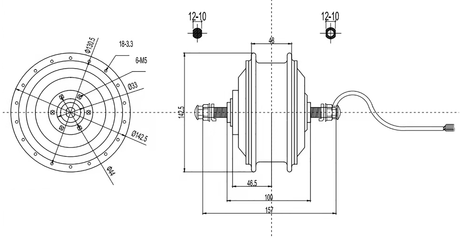 36V Front Wheel Motor Electric Bicycle Front Hub Motor Electric Bike Motor for E-bikes, Motor Scooters