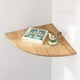 thumbnail image 1 of Estante de esquina flotante de roble rústico con extremo redondeado para altavoces, libros, decoración y baño, madera de roble, roble,, 1 of 4