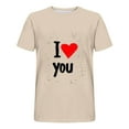 thumbnail image 3 of Jinhomg Mens Big and Tall Tee Shirts Valentine's Day Heart Graphic Casual Tops Lightweight Comfy Short Sleeve Crew Neck Holiday Tees Prime Beige L, 3 of 4