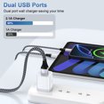 thumbnail image 2 of Type C Charger, Fast Charging Block USB Wall Charger with 2pcs Type C Charging Cable Cord USB C Cable 10FT, Dual Port Phone Charger Android Charger Block, USB Power Adapter USB Cube Charger[Black], 2 of 8