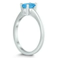thumbnail image 2 of SZUL Women's Oval Solitaire 7X5MM Blue Topaz Ring in 10K White Gold, 2 of 4