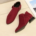 thumbnail image 5 of Red Female Outdoor Boots With A Heavy Heel And Bow Embellishment Ideal For Fall Winter Seasons Thick Sole For Enhanced Performance And Stylish Touch, 5 of 9