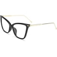 thumbnail image 1 of Montura de gafas de ojo de gato de gran tamaño con lentes transparentes, 1 of 5