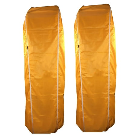 

2 Pcs Waterproof Oxford Large Pouch Animal Carcass Bag Double Zipper Tote Handle Design Leakproof Fowl Corpse Handling Bag (Yell