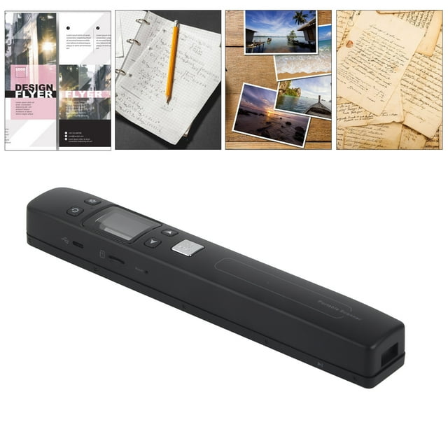 Portable Scanner, Photo Scanner Dual Mode WiFi Function 300/600/1050DPI for Document Black,White