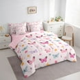 thumbnail image 3 of Homewish Colorful Flowers Butterflies Girl 7-Piece Twin Bedding Sets,Spring Gradient Bedding Comforter Set,Dreamy Princess Breathable Sheet Sets,Microfiber Bedroom Decor,Reversible, 3 of 8