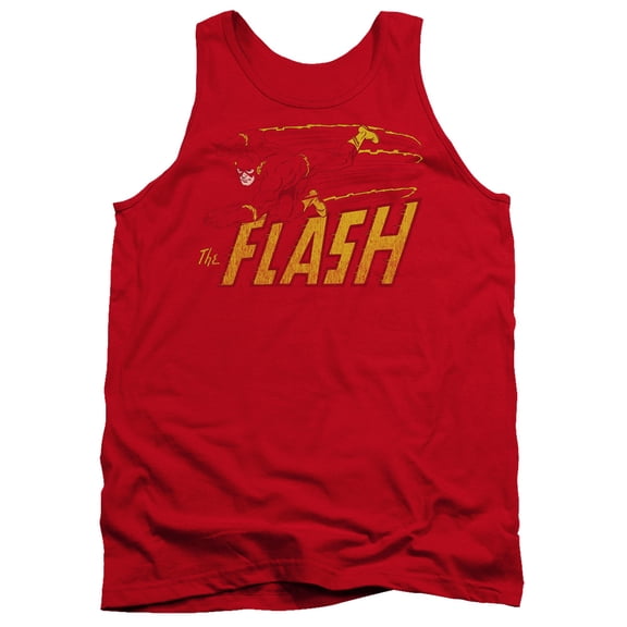 DC Comics Flash Flash Speed Distressed Adult Tank Top Red