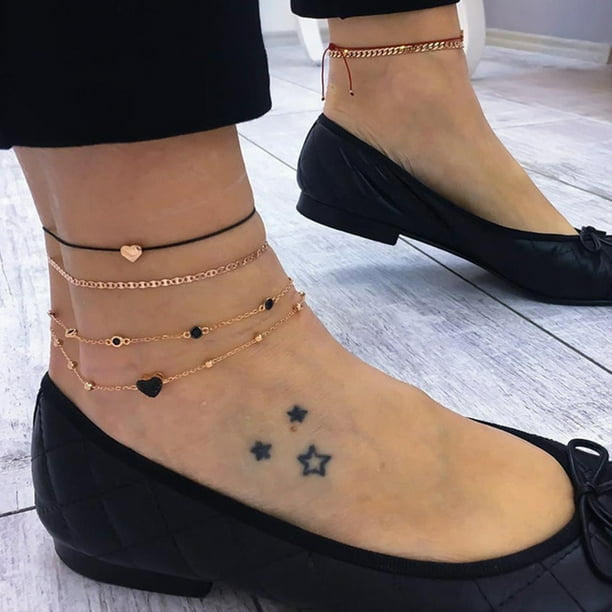 Tobilleras para mujer, tobilleras de oro para mujer, tobillera con cadena para el pie, joyería de playa, tobillera de playa
