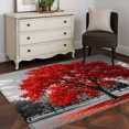 thumbnail image 4 of Red Tree Leaves Kitchen Runner Rug 2.7x5 Washable Runners for Hallway Non Slip Autumn Plants Vintage Country Large Area Rug Indoor Floor Carpet for Bathroom Laundry Entryway Bedroom Living Room, 4 of 9