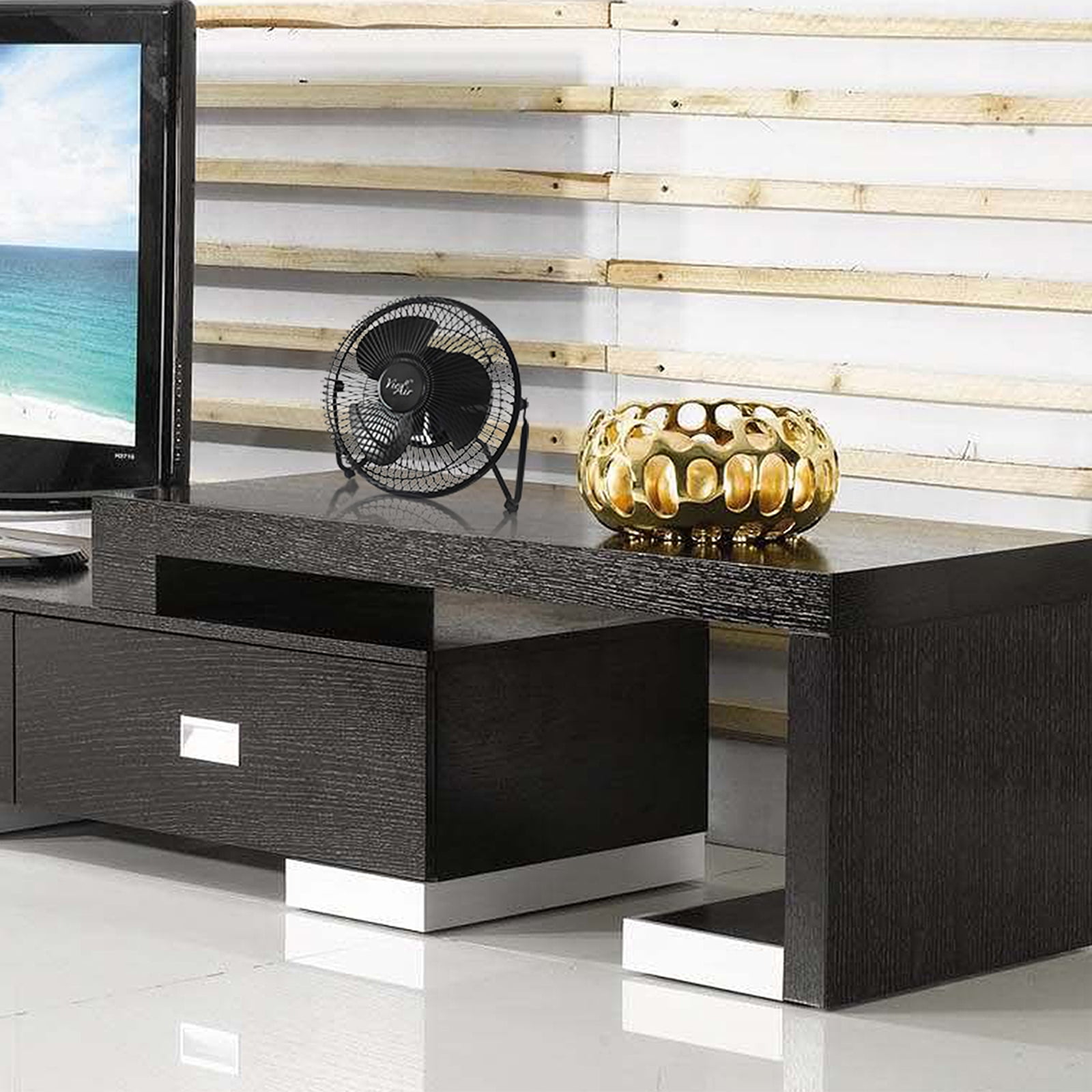 Vie Air 8" High Velocity Metal Desk and Floor Fan