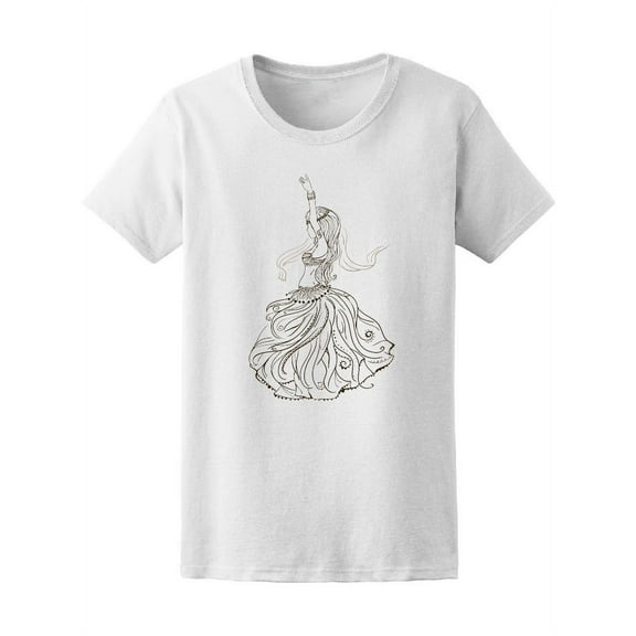 Girl Belly Dance T-Shirt Women -Image by Shutterstock, Female Medium
