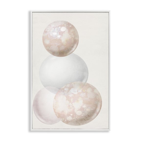 Stupell Industries Subtle Orbs Shapes Abstract Painting White Framed Art Print Wall Art, 20 x 30