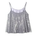 thumbnail image 4 of Lindreshi Tank Tops for Women Clearance Women's Summer Sexy Sequin Suspender Vest Sleeveless Tops, 4 of 8